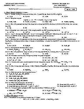 Đê kiểm tra học kì môn Hóa học 11 - Ma đê 2202